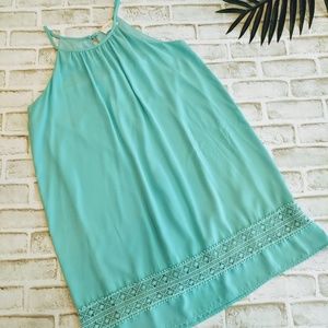 EVERLY Light Blue dress with lace detail